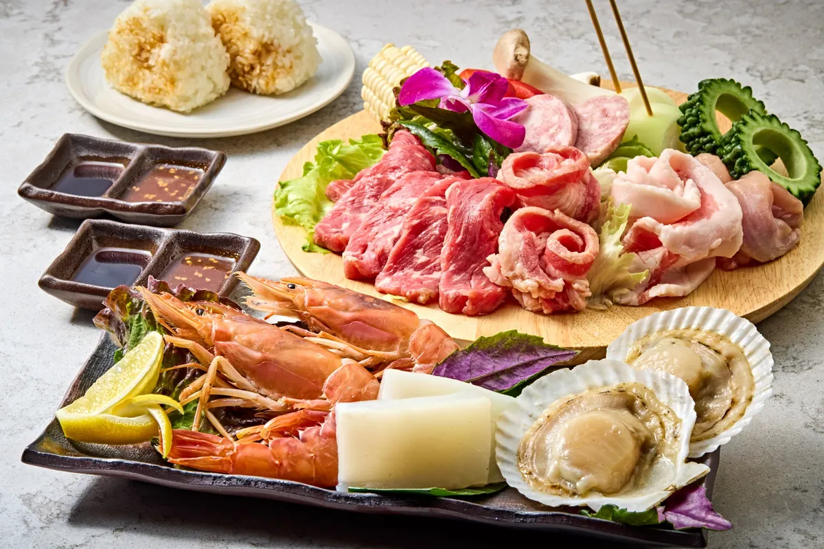 豪華なBBQ食材の盛り合わせ